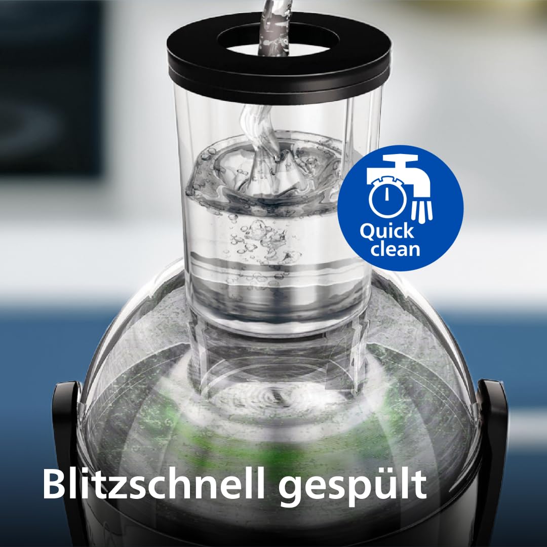 Philips Entsafter 800W mit QuickClean, 2L Saftbehälter & XL Einfüllschacht